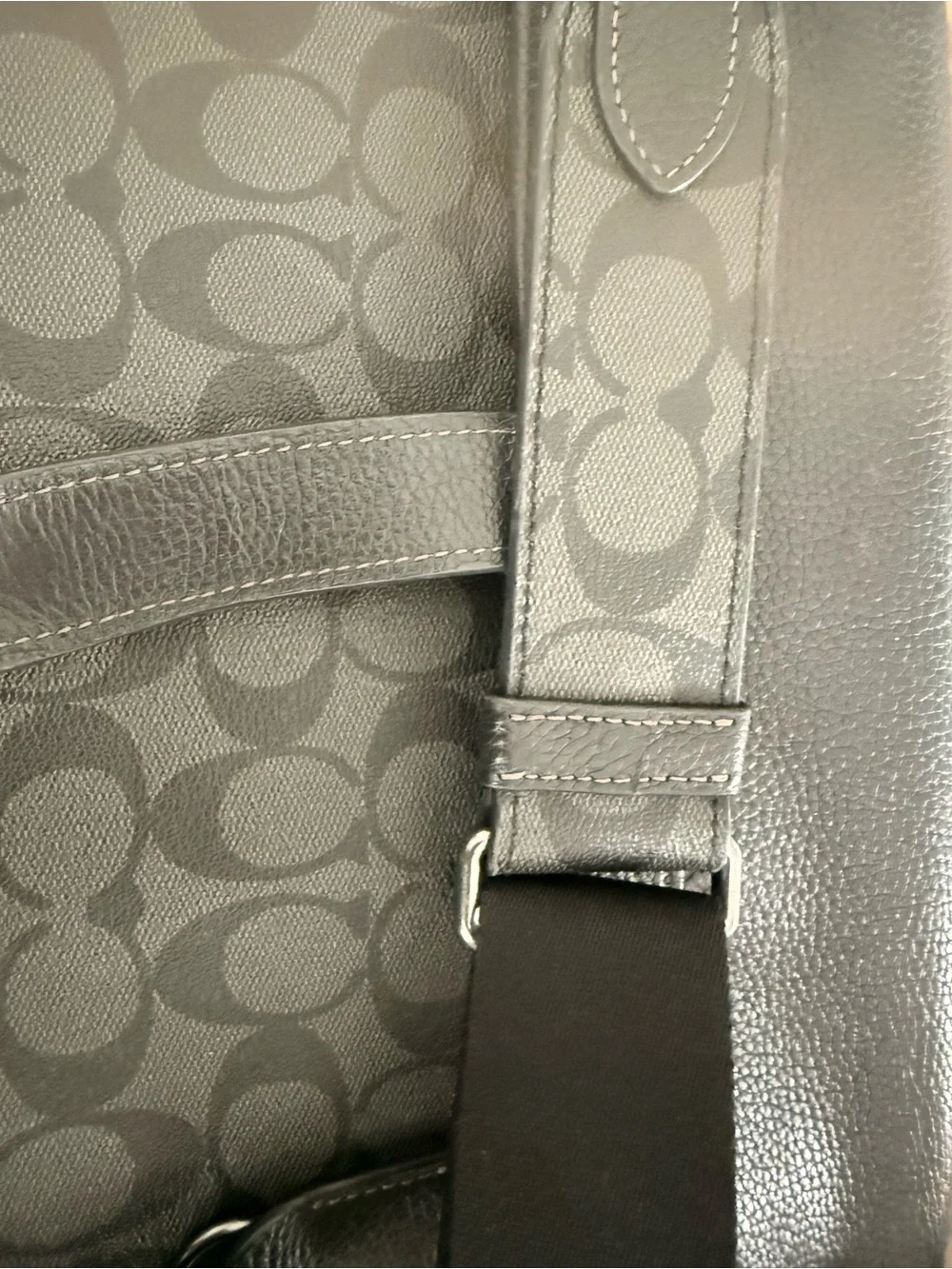 Coach Men's Black Signature Monogram Briefcase Tote